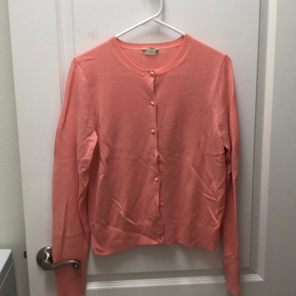 J. Crew cashmere cardigan. Peach color
